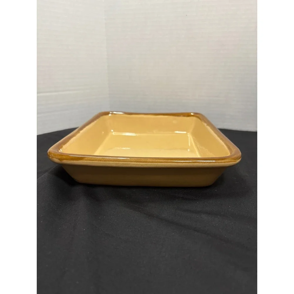 TG Green Granville England Ceramic Small Baking‎ Dish Tan Brown Edge Vintage